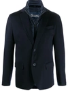HERNO PADDED-DETAIL SINGLE-BREASTED BLAZER