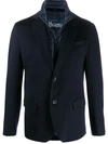 Herno Padded-detail Single-breasted Blazer In Blue