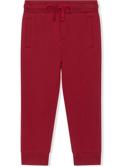 Dolce & Gabbana Kids' Cotton Track Pants In Red