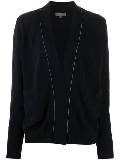 N•peal Chain Detail Cashmere Cardigan In Blue