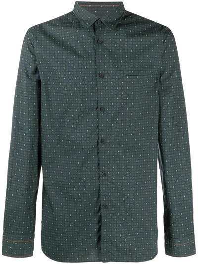 Hugo Boss Geometric Long-sleeve Shirt In Black