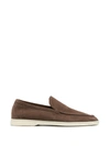 LORO PIANA ALMOND TOE SUEDE LOAFERS