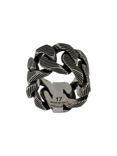 Alexander Mcqueen Oversized Chain-detail Ring In Silver