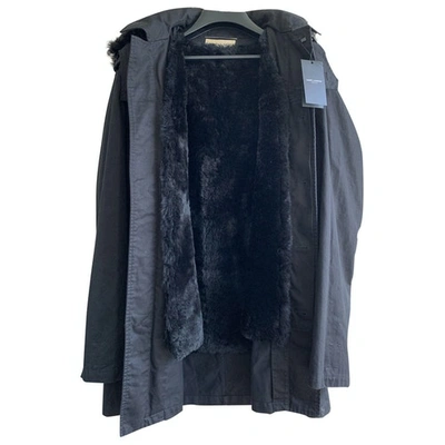 Pre-owned Saint Laurent Black Shearling Coat