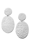 Ippolita Classico Hammered Sterling Silver Oval Snowman Earrings In Silver