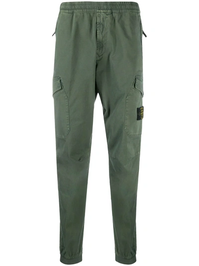 Stone Island Logo-patch Cargo Trousers In Green