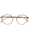 Mykita Round-frame Clear-lens Glasses In Brown