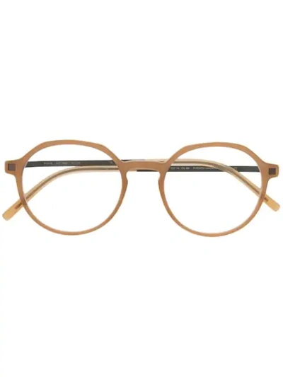 Mykita Round-frame Clear-lens Glasses In Brown