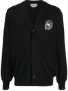 ALEXANDER MCQUEEN LOGO-PATCH V-NECK CARDIGAN