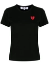 Comme Des Garçons Play Short-sleeved Heart Patch T-shirt In Black