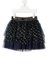 ALBERTA FERRETTI HEART-PRINT TULLE SKIRT