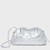 Mansur Gavriel Mini Cloud Metallic Leather Clutch In Silver