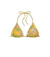 Tory Burch Floral-print Triangle Bikini Top In Brown Wallpaper Floral