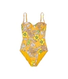 Tory Burch Printed Underwire One-piece Swimsuit In Brown Wallpaper Floral
