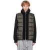 Undercover Checked Padded Vest In Charcoal Ck