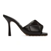 Bottega Veneta Black The Rubber Lido 90 Leather Sandals