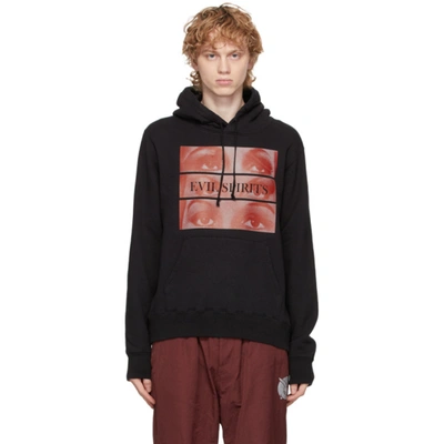 Undercover Printed Loopback Cotton-jersey Hoodie In Black