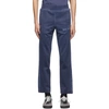 PALM ANGELS NAVY GARMENT-DYED TRACK PANTS