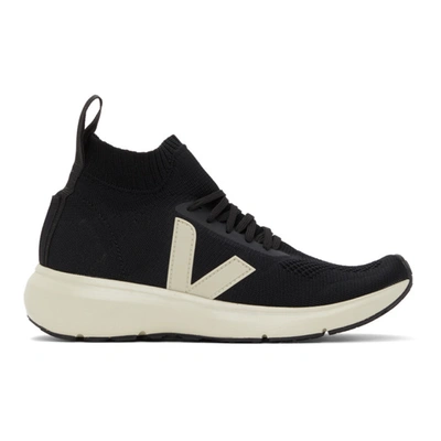 Rick Owens Black & Off-white Veja Edition Sock Runner Sneakers