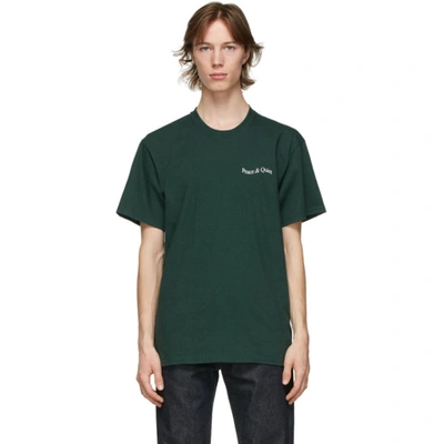 Museum Of Peace And Quiet Green Warped Wordmark T-shirt In Forest