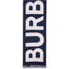 BURBERRY BURBERRY NAVY AND PINK WOOL LOGO SCARF