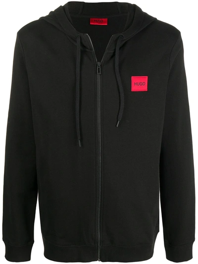 Hugo Black Zip-through Hoodie