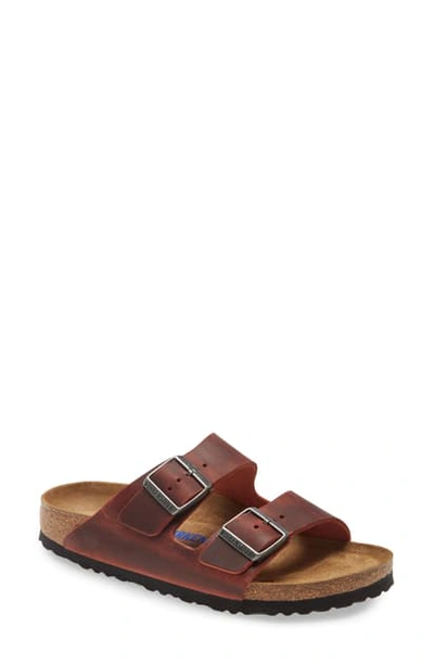Birkenstock Arizona Soft Footbed Sandal In Red Leather