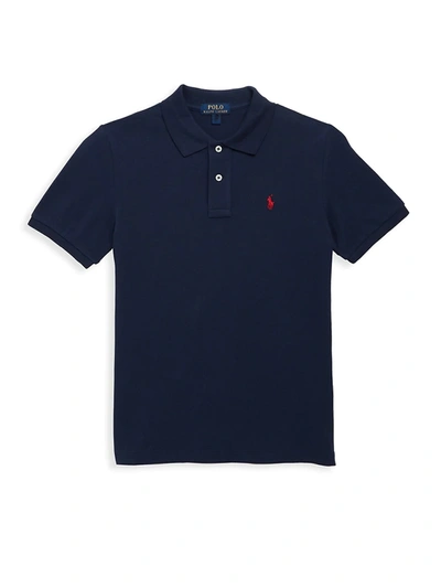 Ralph Lauren Kids' Boy's Short-sleeve Logo Embroidery Polo Shirt In French Navy