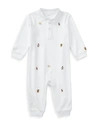 RALPH LAUREN BABY BOY'S EMBROIDERED COTTON COVERALL,400099465275