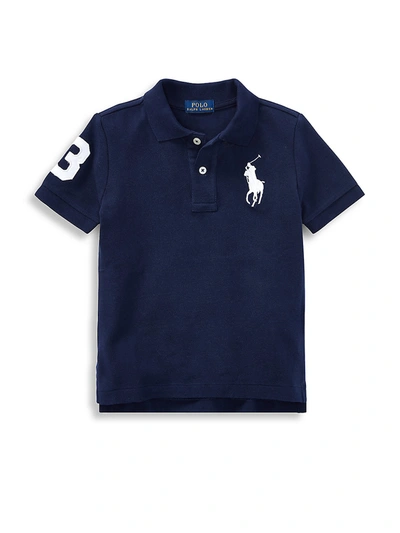 Polo Ralph Lauren Boy's Big Pony Pique Knit Polo In Navy