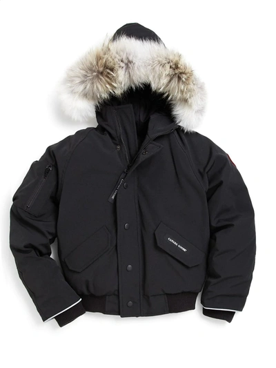 Canada Goose Kid's Rundle Coyote Fur-trim Down Bomber Jacket - Main Image