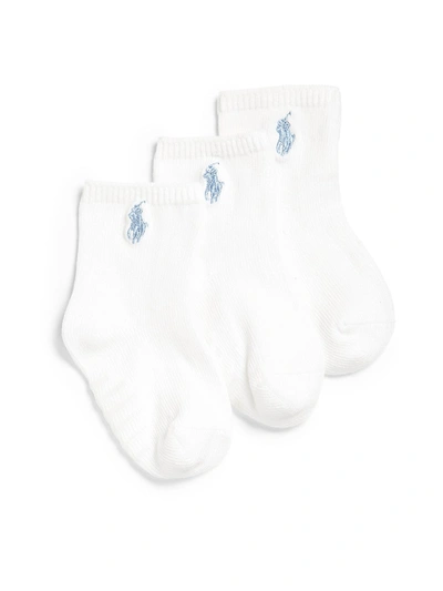 Ralph Lauren Baby's Three-pair Crew Socks In White