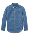 Ralph Lauren Kids' Little Boy's & Boy's Chambray Shirt In Dark Blue