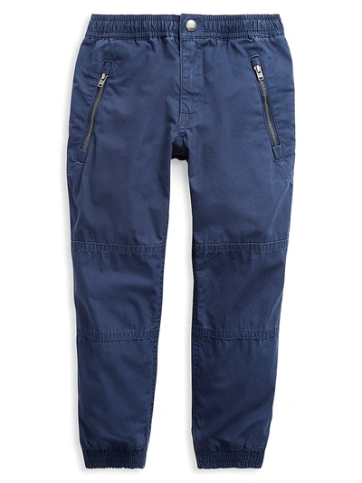 Ralph Lauren Kids' Little Boy's Cotton Poplin Jogger Trousers In Navy