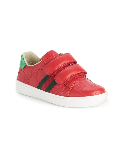 Gucci Baby's & Kid's New Ace Leather Sneakers In Bright Red