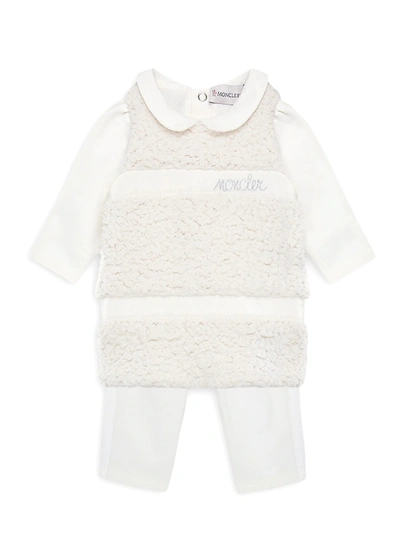 Moncler Kids' Baby's & Little Girl's Abito Faux-shearling Dress In White