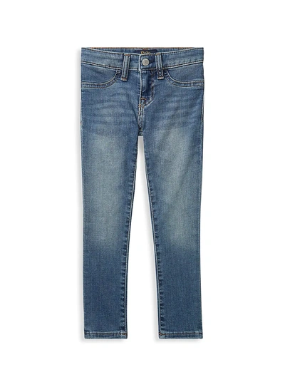 Polo Ralph Lauren Kids' Aubrie Slim-fit Faded Stretch-denim Leggings 7-14 Years In Blue