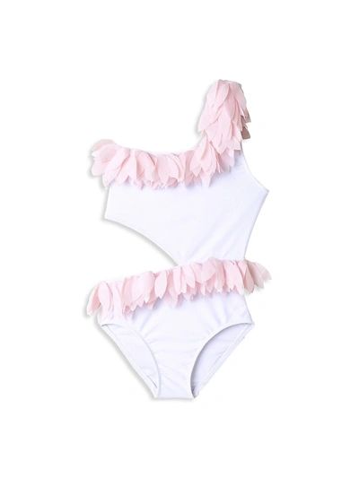 Stella Cove Kids' Little Girl's & Girl's One-piece Upf 50+ Petal Side Cutout Swimsuit In Pink