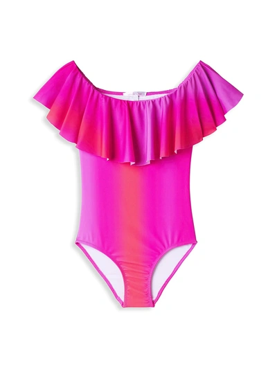 Stella Cove Kids' Little Girl's & Girl's One-piece Upf 50+ Neon Ombré Swimsuit In Pink