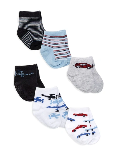 Aden + Anais Baby Boy's Cars & Planes 6-piece Socks Set In Neutral