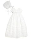 ISABEL GARRETON BABY'S TWO-PIECE ORGANZA CHRISTENING GOWN & BONNET SET,0400090598388