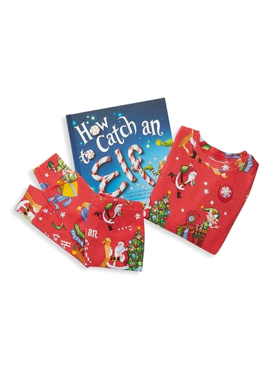 Books To Bed Kids' Little Boy's Three-piece How To Catch An Elf Christmas Book & Pajama Set In Red