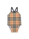 BURBERRY BABY'S & LITTLE GIRL'S CRINA VINTAGE CHECK ONE-PIECE SWIMSUIT,400012379771