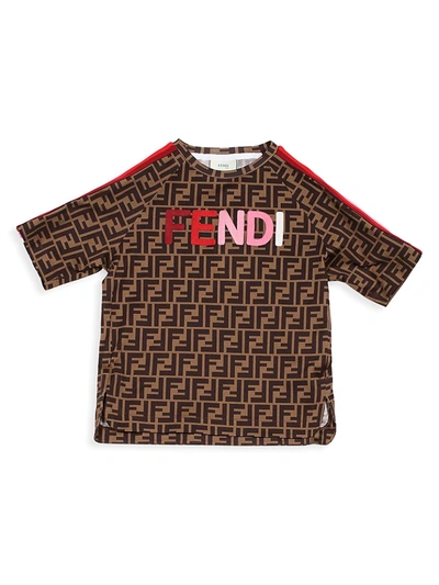 Fendi Kids' Little Girl's & Girl's Ff Logo T-shirt In Marrone