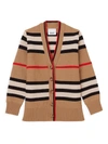 BURBERRY LITTLE GIRL'S & GIRL'S WOOL-CASHMERE ICONIC CHECKERED CABLE KNIT CARDIGAN,400012725335