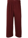 ISSEY MIYAKE PLEATED CROPPED TROUSERS