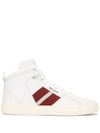 Bally Hedern Striped Band High-top Sneakers In White