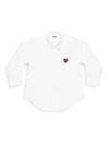 Comme Des Garçons Play Little Kid's Play Kids Logo Button-down Shirt In White