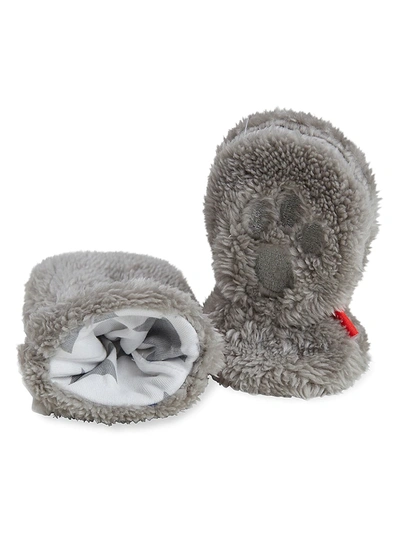 Magnetic Me Babies' Minky Star Drizzle So Soft Minky Magnetic Mittens In Grey