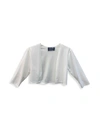 Un Deux Trois Kids' Girl's Cropped Bolero Jacket In Ivory